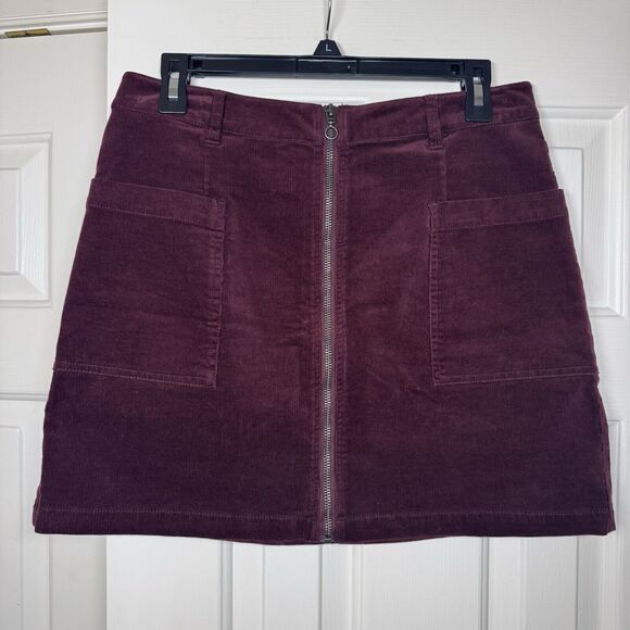 1. State Dresses & Skirts - 1.State Women's Maroon Short Full Zip Pencil 2 Pocket Skirt Size 8 Mini Skirt